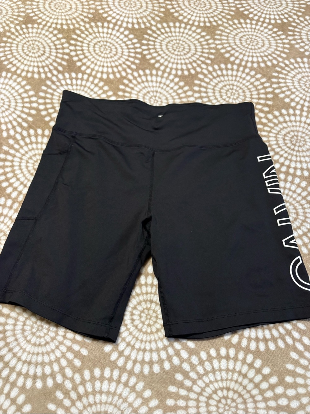 Calvin Klein Black High-Rise Bike Shorts with Side Logo